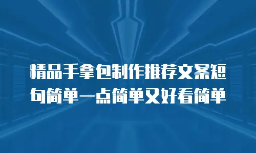 精品手拿包制作推荐文案短句简单一点简单又好看简单