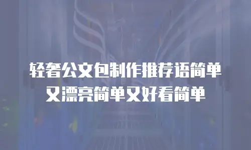 轻奢公文包制作推荐语简单又漂亮简单又好看简单