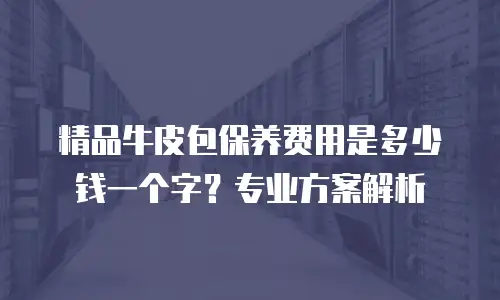 精品牛皮包保养费用是多少钱一个字？专业方案解析