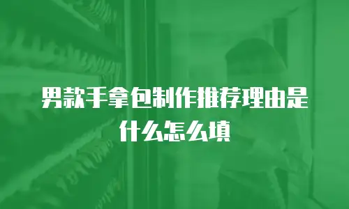 男款手拿包制作推荐理由是什么怎么填