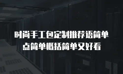 时尚手工包定制推荐语简单点简单概括简单又好看
