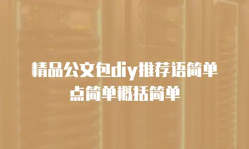 精品公文包diy推荐语简单点简单概括简单