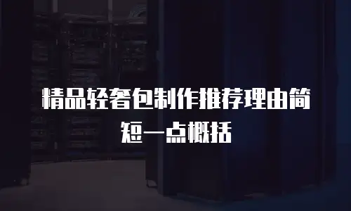 精品轻奢包制作推荐理由简短一点概括