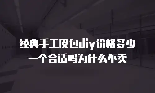 经典手工皮包diy价格多少一个合适吗为什么不卖
