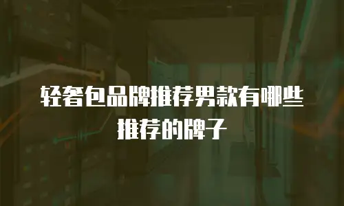 轻奢包品牌推荐男款有哪些推荐的牌子