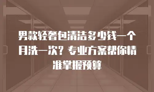 男款轻奢包清洁多少钱一个月洗一次？专业方案帮你精准掌握预算