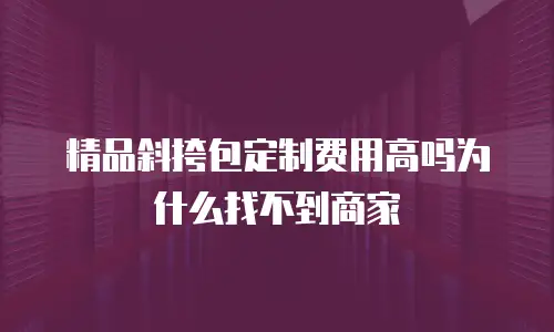 精品斜挎包定制费用高吗为什么找不到商家