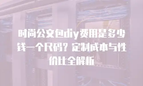时尚公文包diy费用是多少钱一个尺码？定制成本与性价比全解析