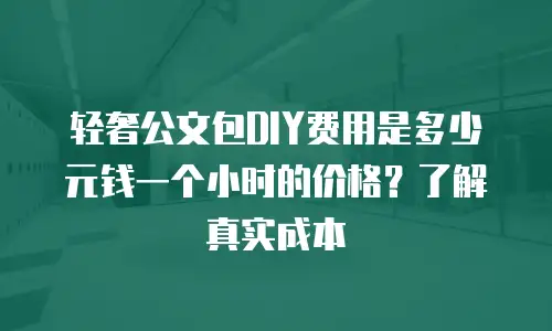 轻奢公文包DIY费用是多少元钱一个小时的价格？了解真实成本