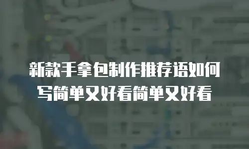新款手拿包制作推荐语如何写简单又好看简单又好看