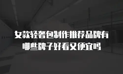 女款轻奢包制作推荐品牌有哪些牌子好看又便宜吗
