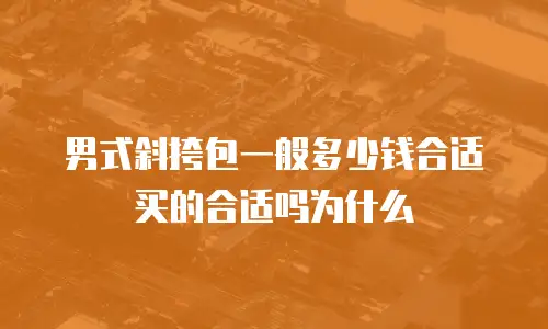 男式斜挎包一般多少钱合适买的合适吗为什么