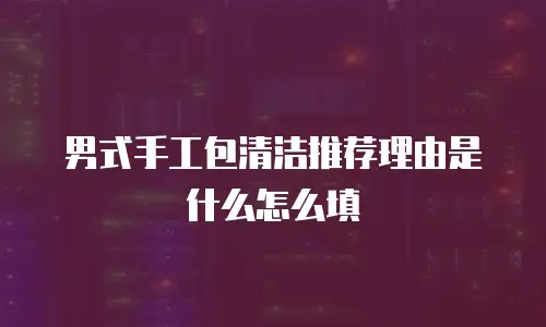 男式手工包清洁推荐理由是什么怎么填