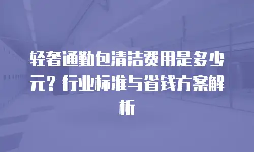 轻奢通勤包清洁费用是多少元？行业标准与省钱方案解析