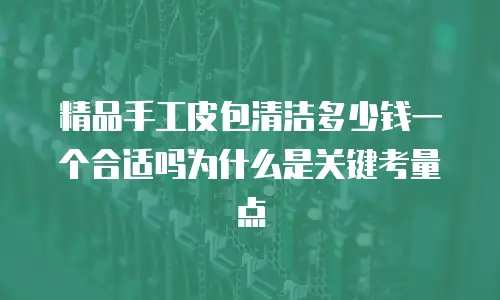 精品手工皮包清洁多少钱一个合适吗为什么是关键考量点