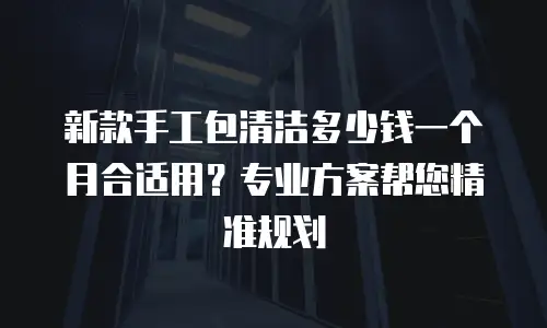 新款手工包清洁多少钱一个月合适用？专业方案帮您精准规划