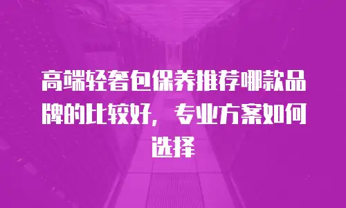 高端轻奢包保养推荐哪款品牌的比较好，专业方案如何选择