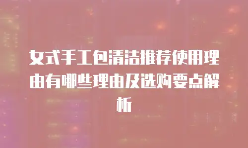 女式手工包清洁推荐使用理由有哪些理由及选购要点解析
