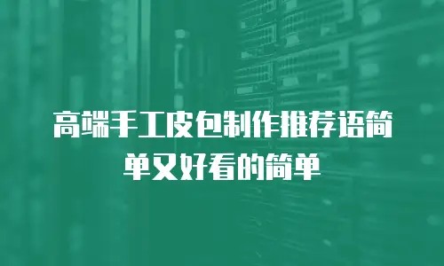 高端手工皮包制作推荐语简单又好看的简单
