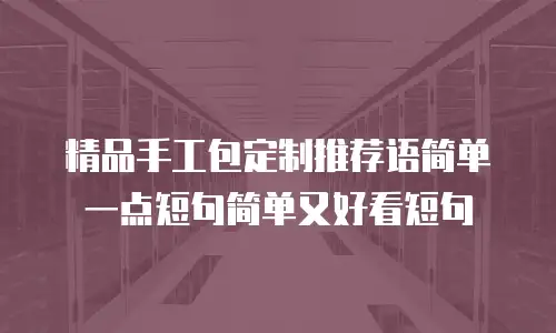 精品手工包定制推荐语简单一点短句简单又好看短句