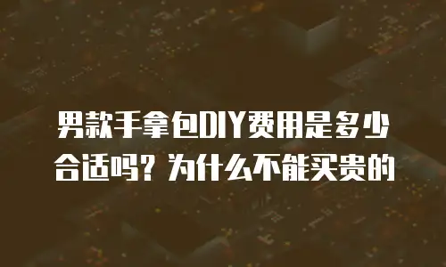 男款手拿包DIY费用是多少合适吗？为什么不能买贵的