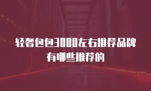 轻奢包包3000左右推荐品牌有哪些推荐的