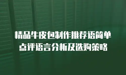 精品牛皮包制作推荐语简单点评语言分析及选购策略