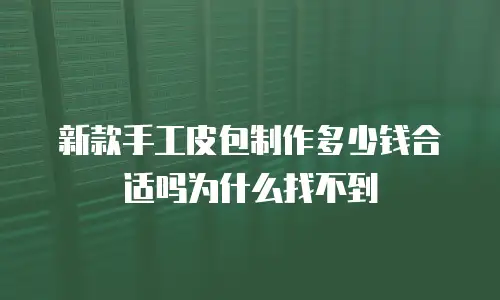新款手工皮包制作多少钱合适吗为什么找不到