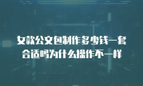 女款公文包制作多少钱一套合适吗为什么操作不一样