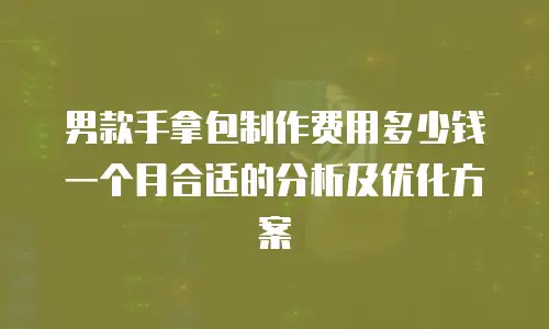 男款手拿包制作费用多少钱一个月合适的分析及优化方案