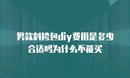 男款斜挎包diy费用是多少合适吗为什么不能买