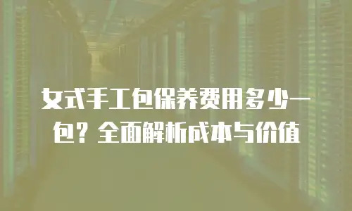 女式手工包保养费用多少一包？全面解析成本与价值