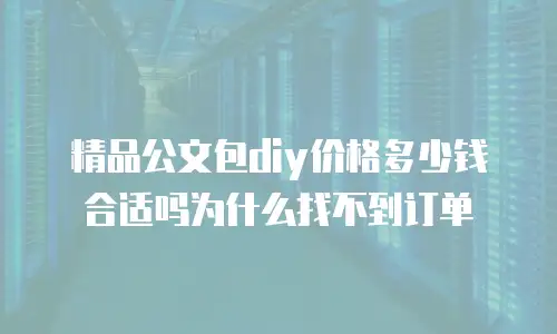 精品公文包diy价格多少钱合适吗为什么找不到订单