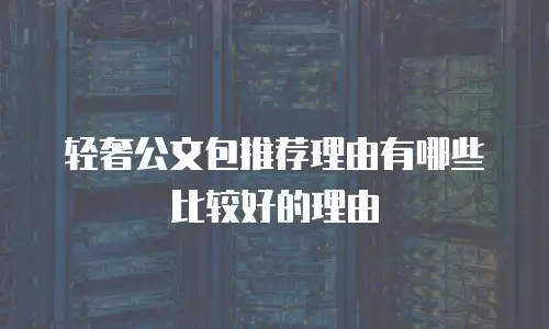 轻奢公文包推荐理由有哪些比较好的理由