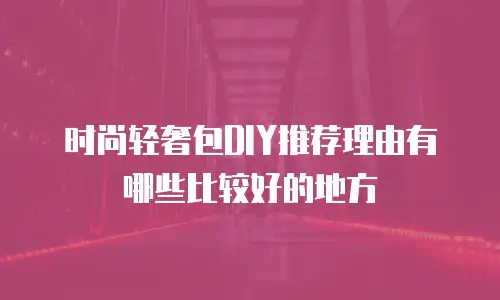 时尚轻奢包DIY推荐理由有哪些比较好的地方