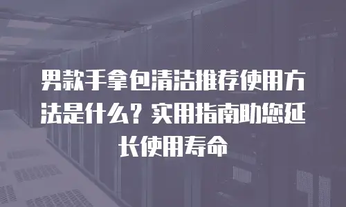 男款手拿包清洁推荐使用方法是什么？实用指南助您延长使用寿命