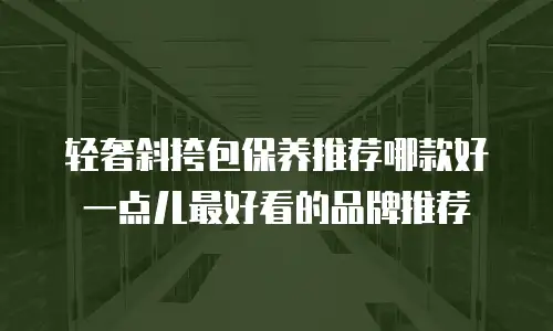 轻奢斜挎包保养推荐哪款好一点儿最好看的品牌推荐