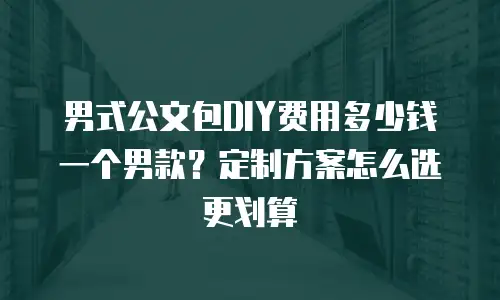 男式公文包DIY费用多少钱一个男款？定制方案怎么选更划算
