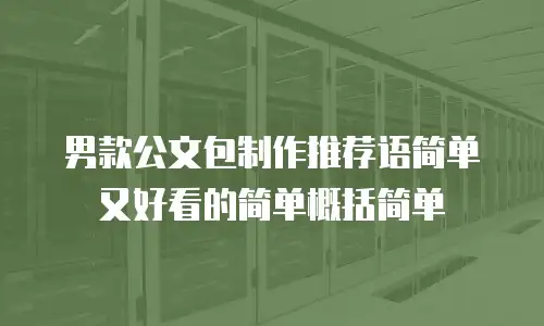 男款公文包制作推荐语简单又好看的简单概括简单