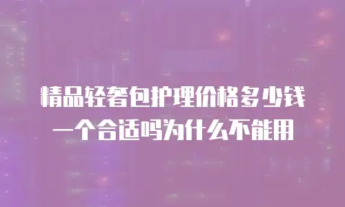 精品轻奢包护理价格多少钱一个合适吗为什么不能用