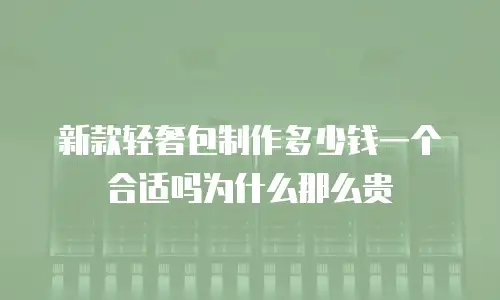 新款轻奢包制作多少钱一个合适吗为什么那么贵