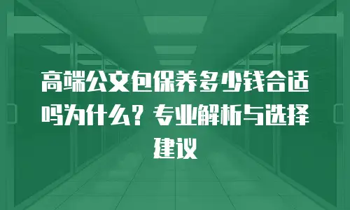 高端公文包保养多少钱合适吗为什么？专业解析与选择建议