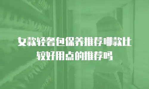 女款轻奢包保养推荐哪款比较好用点的推荐吗
