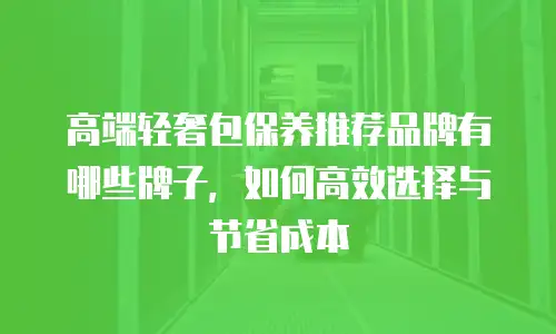 高端轻奢包保养推荐品牌有哪些牌子，如何高效选择与节省成本
