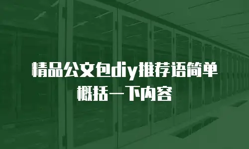 精品公文包diy推荐语简单概括一下内容