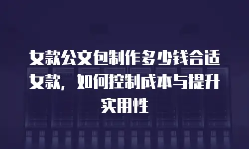 女款公文包制作多少钱合适女款，如何控制成本与提升实用性