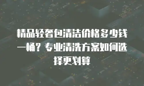 精品轻奢包清洁价格多少钱一桶？专业清洗方案如何选择更划算