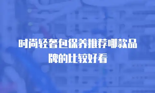 时尚轻奢包保养推荐哪款品牌的比较好看