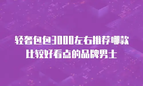 轻奢包包3000左右推荐哪款比较好看点的品牌男士