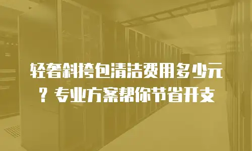 轻奢斜挎包清洁费用多少元？专业方案帮你节省开支